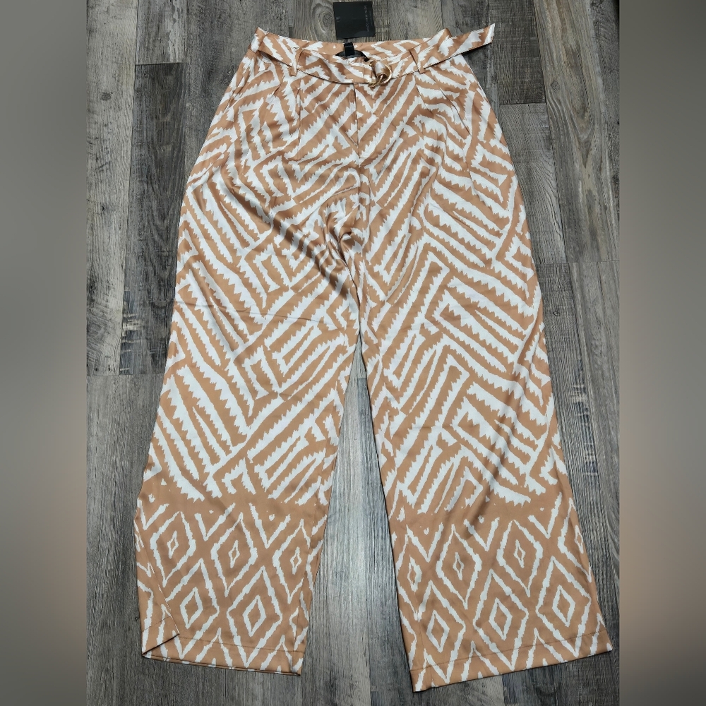 Marc New York Tan & White Geometric Print Chinos